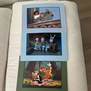 Disney Store Commemorative Lithograph Set of 3